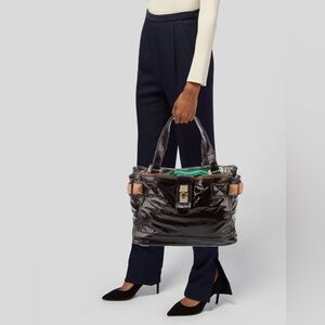 Chloe Audra Brown Tan Tote Bag with Structured‎ Design